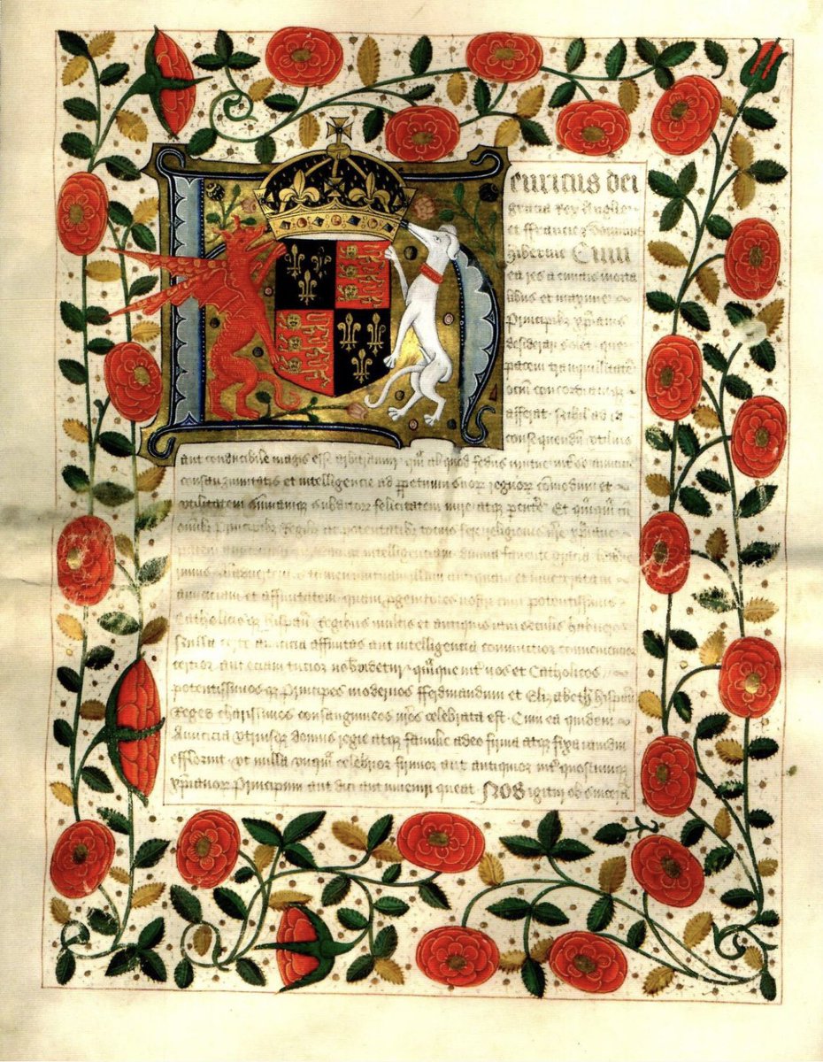 The marriage contract between #HenryVIII and #CatherineOfAragon Circa 1503