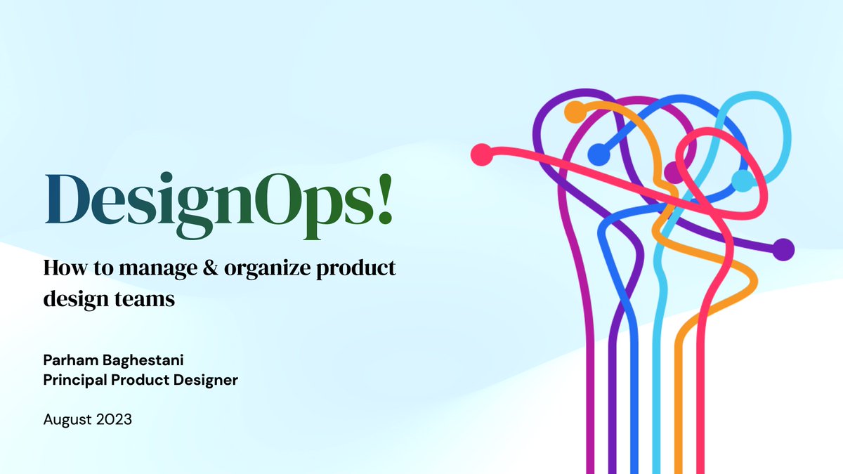 parhamb's tweet image. یک کارگاه در مورد DesignOps داشتم، سعی می‌کنم آخر هفته اسلایدها و منابع‌شون را مرتب کنم و تو هفته دیگه منتشر کنم #DesignOps