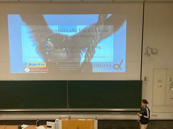 Also gave a talk myself on the #automatic tracking of circular objects in video data using Hough Transformation and #DeepLabCut. Thank you @2023Behaviour for having me and for organizing a great conference!
