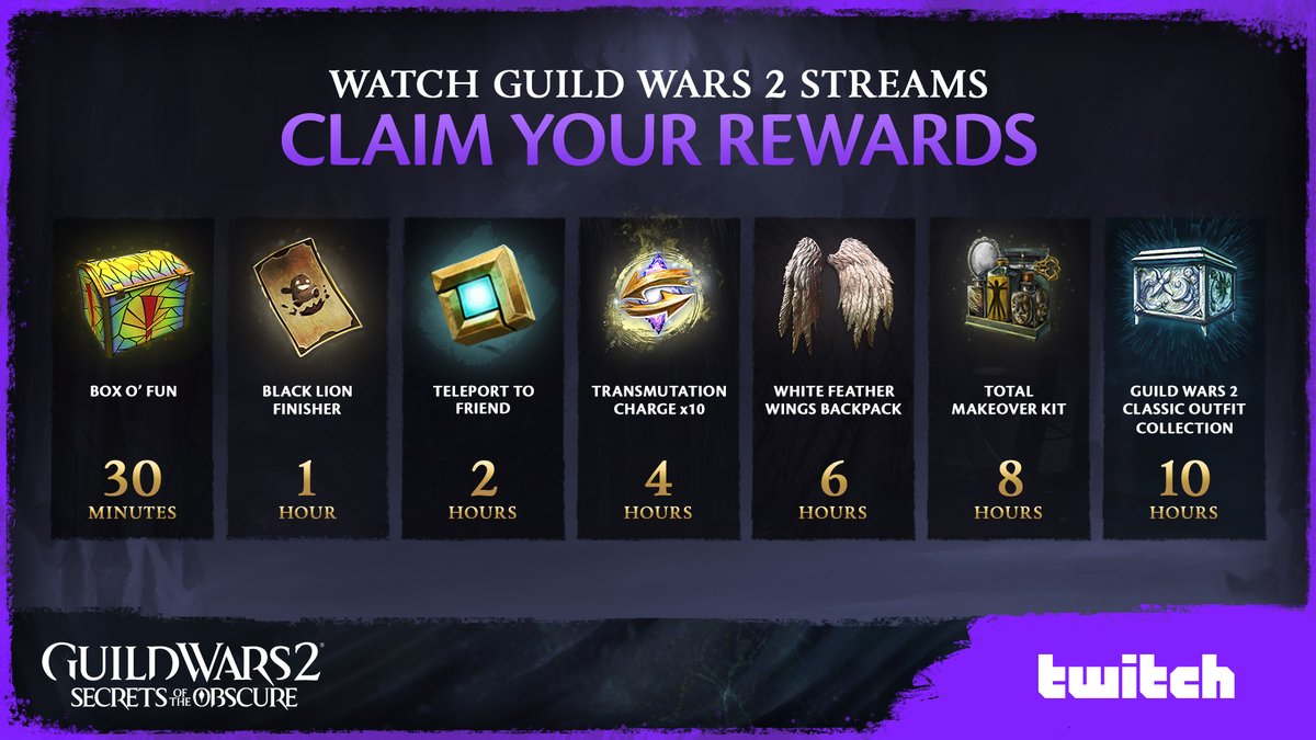 GuildWars2's tweet photo. Twitch Drops are back on August 22! https://t.co/ItEo3DylN7