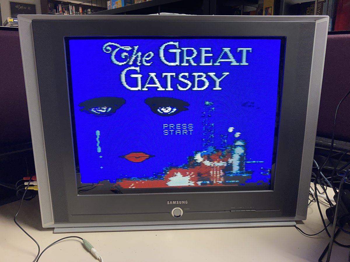 umcvga's tweet photo. Look! We were recently gifted a copy of Doki Doki Toshokan: Gatsubi no Monogatari (aka "The Great Gatsby) on an NES cartridge! https://t.co/alRRXNvKUO