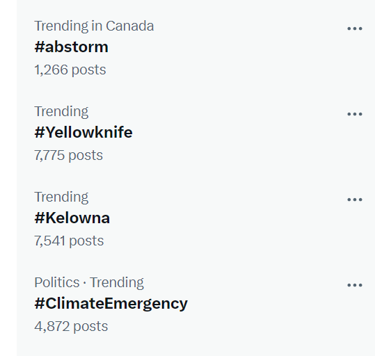 It's certainly a sign of times to see fires & climate related events trending in Canada. Thinking of all the evacuees from #NWTWildFire and #kelownawildfire 

Don't get used to this, folks. Demand more from governments & elected officials to address climate change #ableg #cdnpoli