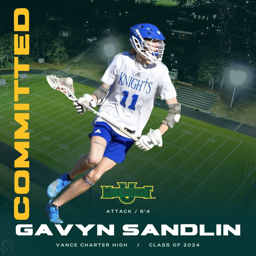 vcs_lax's tweet photo. Vance Charter Lacrosse is excited to announce @GavynSandlin has committed to continuing his education and lacrosse career @MethodistU ! Congratulations! https://t.co/Igxajh8kMo