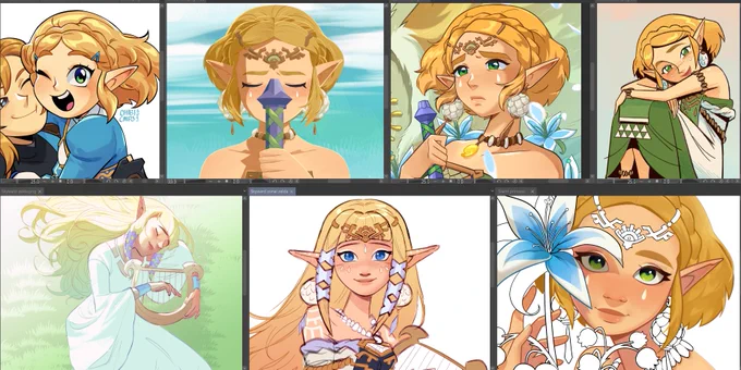 impressed how much my artstyle can change just by drawing the same character 
she's just my precious baby (along with skyward zelda!!!) 