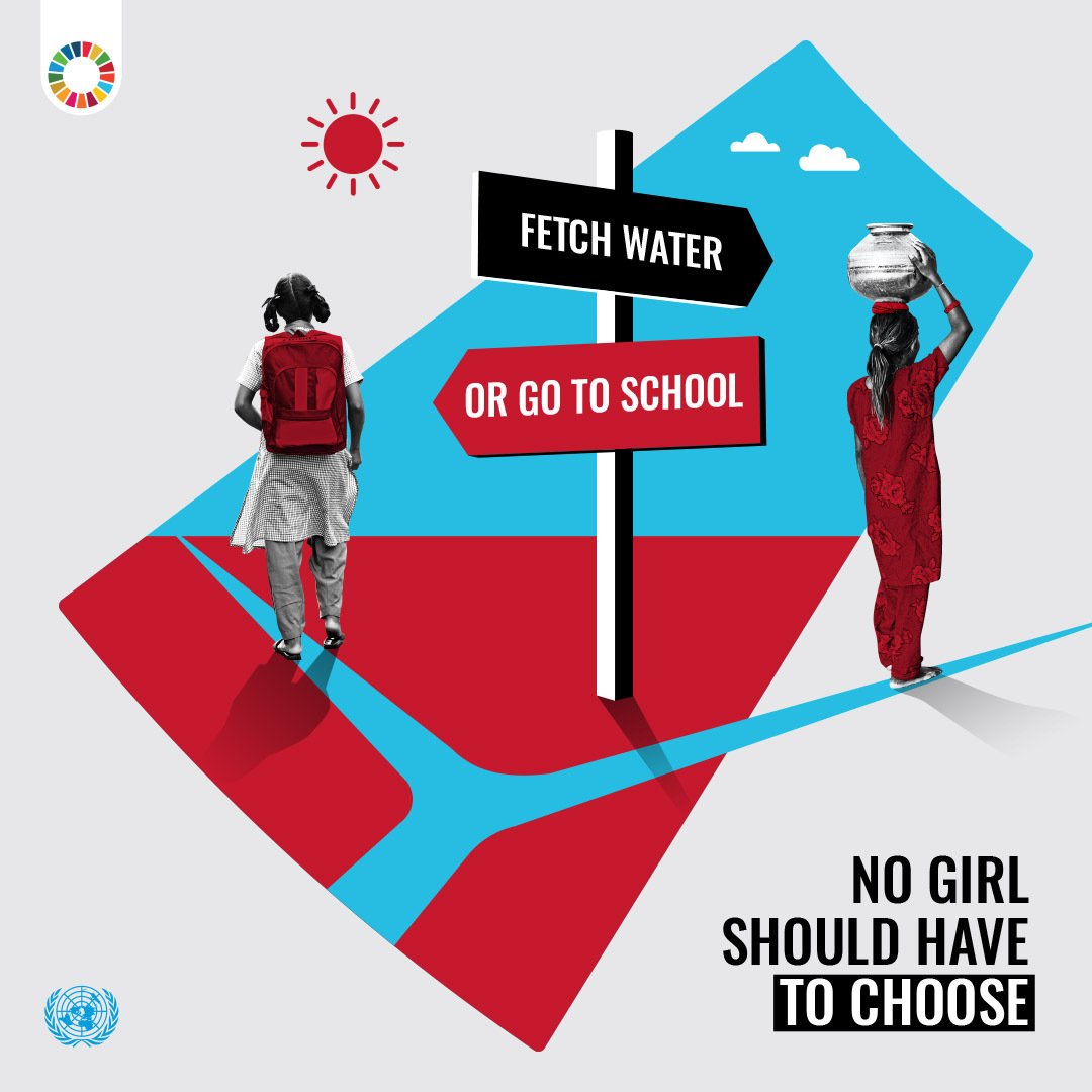 No girl should have to choose between attending school or collecting water. Quality education is not a luxury - it is a human right. The #GlobalGoals call for inclusive, quality education for all, everywhere. un.org/sustainabledev…