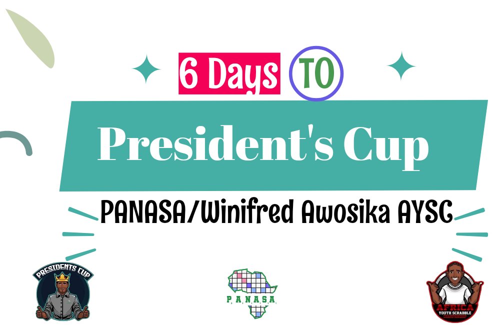 PANASAScrabble's tweet photo. Africa, we have 6 days to the maiden President's Cup and PANASA/Winifred Awosika Foundation African Youth Scrabble Championship
#RoadtoLagos #PANASA #Scrabble #ScrabbleinAfrica #WinifredAwosika #AYSC2023 #PresidentsCup2023 https://t.co/sXPhoxVTmv
