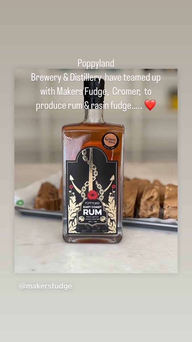 Sharing the joys of barrel aged rum amongst our sweet tooth friends #makersfudge #poppylandbrewery #rum #fudge #rumandraison #barrelaged #cromer #norwich  #stickyfingers #eastcoast #cromerholiday #fudgemaker