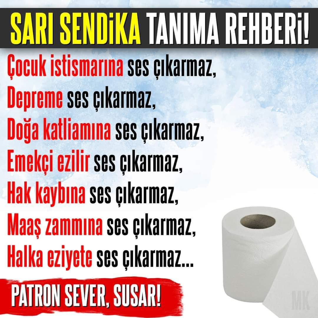 #memursenBaşkanıMaaşınıAçıkla
Sarı sendika başkanı maaşını açıklayamaz!