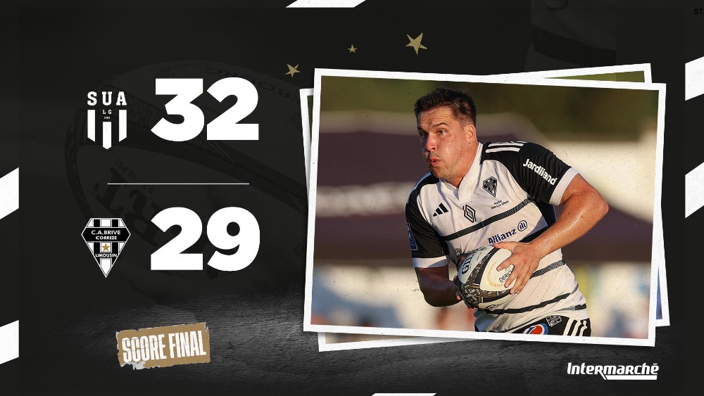 Score final : C'est terminé à Agen et Brive est passé proche d'un premier succès de la saison mais repart tout de même avec le bonus défensif !