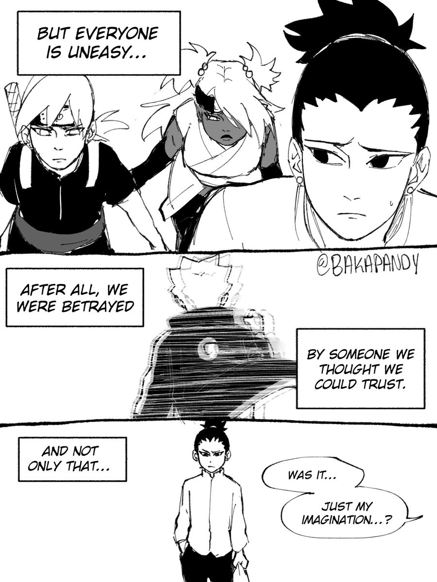(1/4) 「Even when the mind forgets, the heart remembers」

A fancomic from Shikadai's POV on the aftermath of BORUTO ch 80 