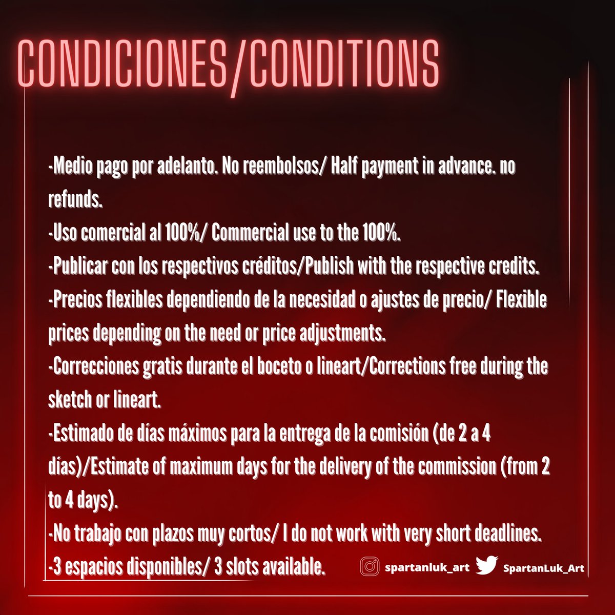 SpartanLuk128's tweet photo. It is my pleasure to inform you that I have opened commissions, if you want to ask me for a drawing you can contact me :,D Here's the video so you can see my prices, conditions, etc...
#CommissionedArt #commsopen #comms #commstwt #openforcomms #artistontwittter #comissionsopen https://t.co/hOTKDQoKjs