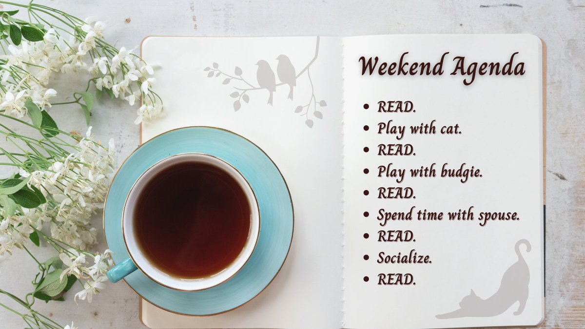 bewitched_by's tweet photo. What's everyone's plans for the weekend? As you can see, mine will consist of ALOT of reading lol! And cuddling my furry and feathery babies, and my spouse of course haha.....🦜🐱👩‍❤️‍👨

#WeekendVibes #catlover #booklovers https://t.co/faoHb7ZnPy