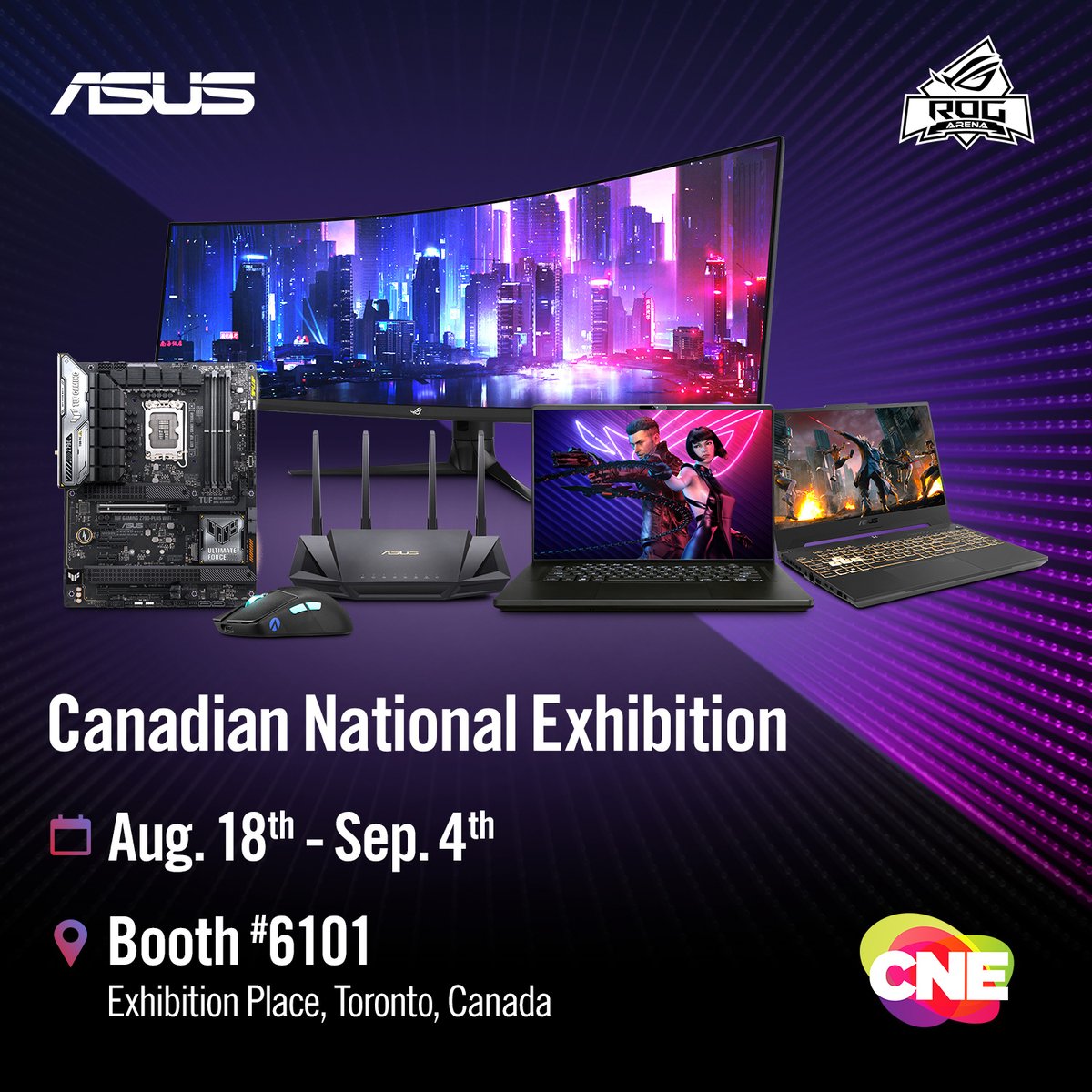 We are here!! Ready to see what's happening at @LetsGoToTheEX 👀 📍 Toronto 🎮 Booth #6101 #ROG #CNE2023