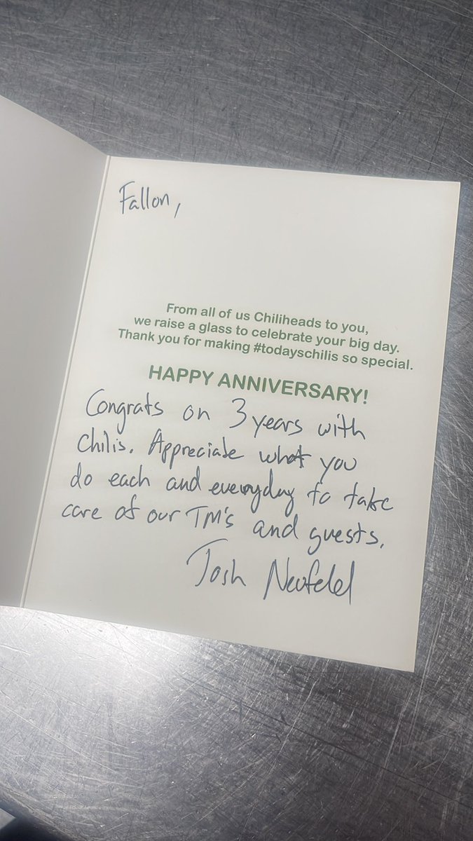 FallonHester3's tweet photo. I love working for a company that strives to make people feel special 🌶️ thank you @neufeldjosh1 for the anniversary card! @CRUT8180 @taryn_mahaffey https://t.co/KfEmmaicbN