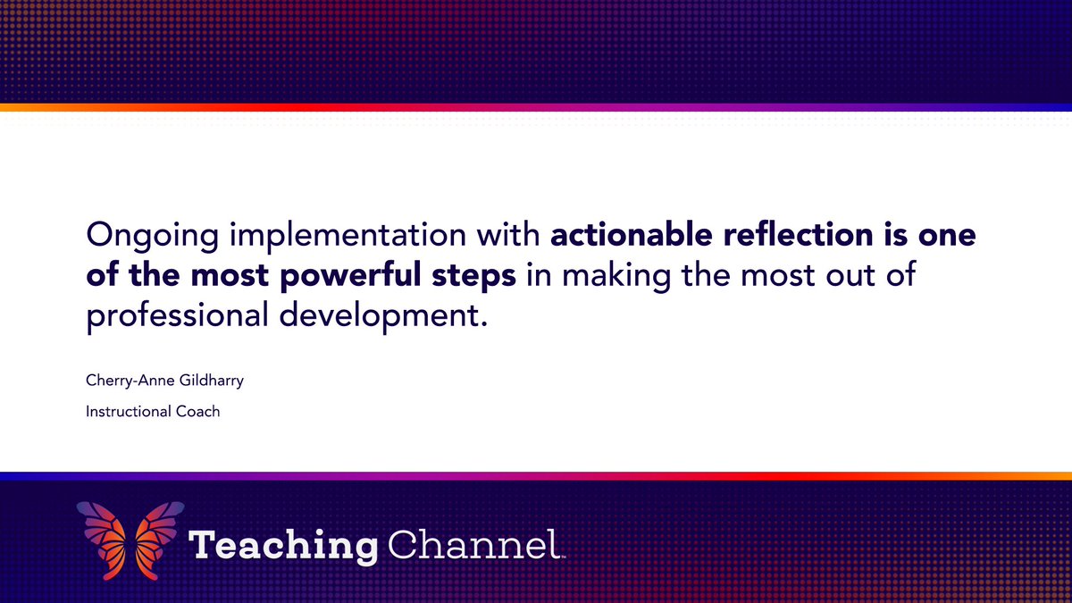 Teaching Channel (@teachingchannel) on Twitter photo Professional development is crucial for educators. <a href="/Chemelnalis/">Cherry-Anne Gildharry</a> shares how educators can make the most our of their PD through self-reflection: hubs.la/Q01_3MZZ0.
#ProfDev #InstructionalCoaching Professional development is crucial for educators. <a href="/Chemelnalis/">Cherry-Anne Gildharry</a> shares how educators can make the most our of their PD through self-reflection: hubs.la/Q01_3MZZ0.
#ProfDev #InstructionalCoaching
