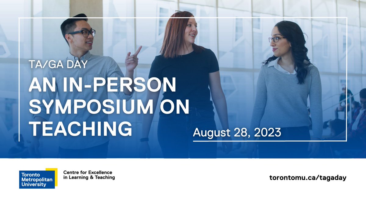 Calling all TAs and GAs! Join TA/GA Day next Mon., Aug. 28 for a unique opportunity to explore professional development offerings at @TMUTeaching. Gain valuable tips, tools and strategies for carrying out your teaching duties and network with peers. bit.ly/3Yu8KkI