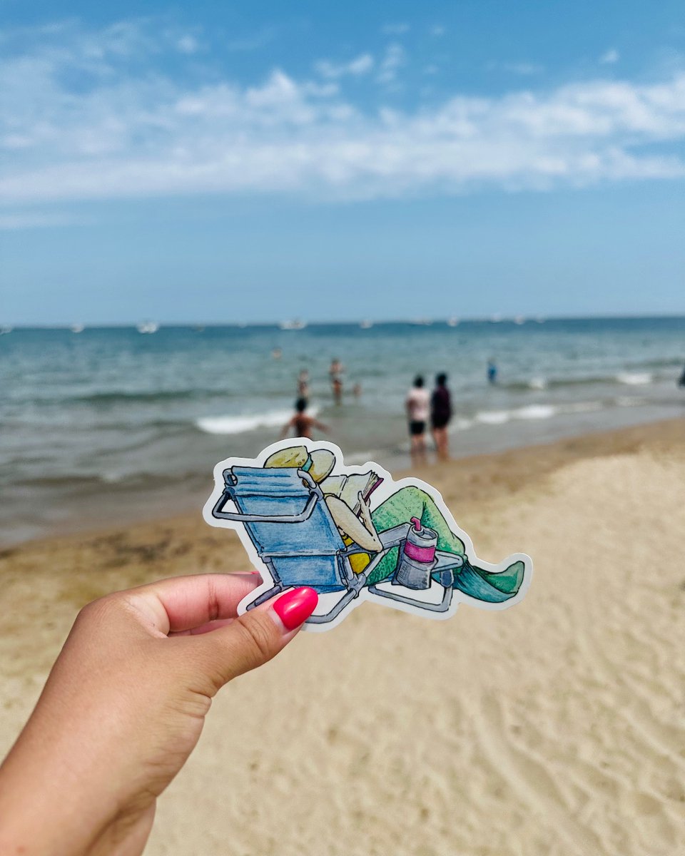 makestickers's tweet photo. Finding paradise in the pages, right by the Chicago waves! 🌊📖 #BeachBookworm #CityRelaxation #ChicagoReads #BeachChapters #CityStories #CityscapeView https://t.co/f91R4xiz6E