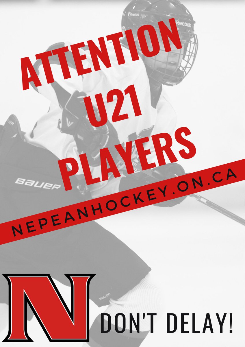 NMHAMinorHockey's tweet photo. #NepeanHockey has a wait list for U21 &amp; needs some more players to open up 2 more teams! Last year’s players had a blast.  

@HEOhockey 
@KMHANews 
@smhaRams 
#Barrhaven
#MyBarrhaven https://t.co/aQOihysgLj