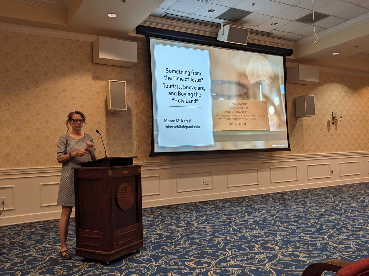 ymrowan's tweet photo. Excitement is building at falcon's landing for @mokersel talk on Torists, Souvenirs, and Buying the "Holy Land" #antiquities #followthepots https://t.co/CUzyzWNKRi