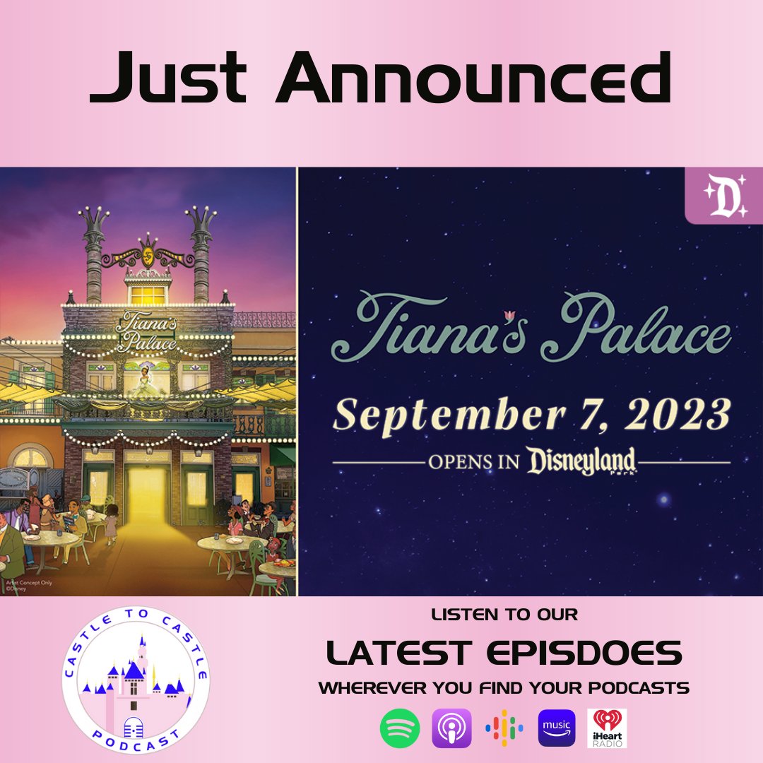 Castle2CastlePC's tweet photo. Disney has just announced the news about Tiana's Palace!

#castletocastlepodcast #disneyland #magickingdom #tianaspalace https://t.co/OetsYSHzk2