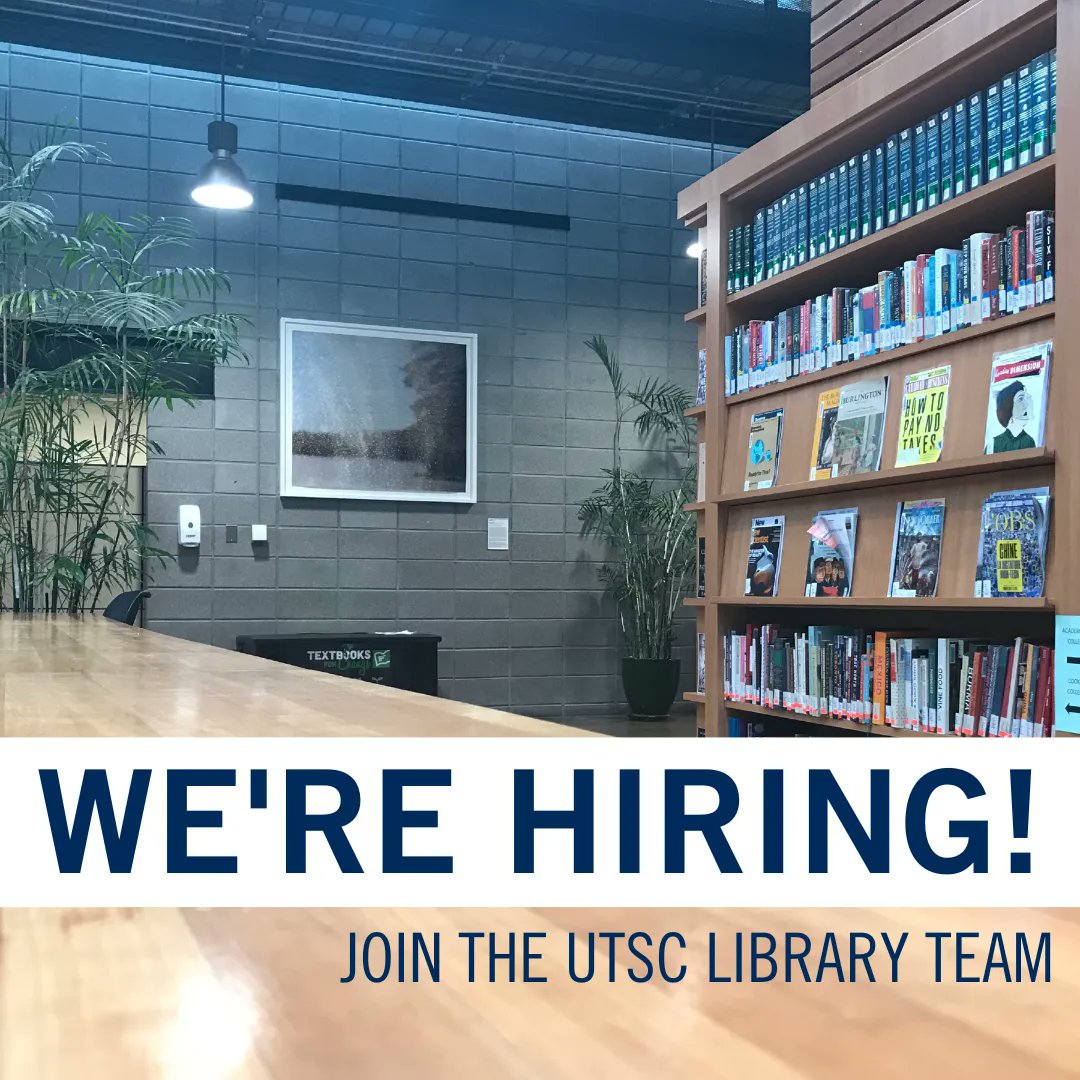UTSCLibrary's tweet photo. Interested in working for the Library? Come check out the many positions available, from Workstudy to Student Library Assistants. For more information on the positions, check out the link below and apply today! 

https://t.co/Nc6BqBufh9 

#UTSC #UTSCLibrary https://t.co/KDQaAPEHxi