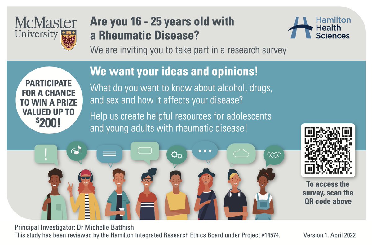 JointHealth™ express - Are you 16-25 years old w/a rheumatic disease? Take part in this research study for a chance to win a prize valued up to $200! Learn more: bit.ly/44cyLX3 @McMasterU @m_batthish @takeapaincheck @CAFsociety @sickkids @BCChildrensHosp @Arthritis_ARC