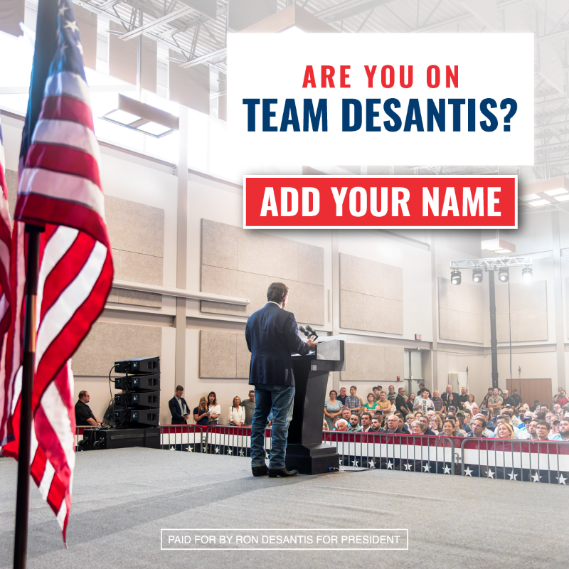 RonDeSantis's tweet photo. We want to know: Are you with us? 🇺🇸