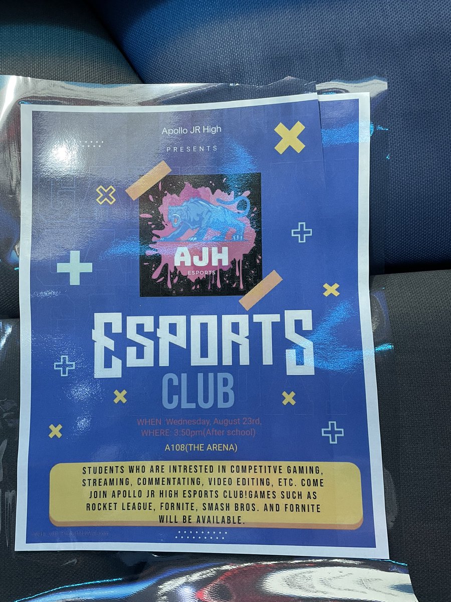 Peter Garibaldi (@coachgaribaldi) on Twitter photo My Advanced #Esports class created some recruitment posters for <a href="/Apollo_JH/">Apollo STEAM Academy</a> and our <a href="/AJHEsports/">Apollo JH Esports</a> after school club. Literally LOVING my job!!! My Advanced #Esports class created some recruitment posters for <a href="/Apollo_JH/">Apollo STEAM Academy</a> and our <a href="/AJHEsports/">Apollo JH Esports</a> after school club. Literally LOVING my job!!!