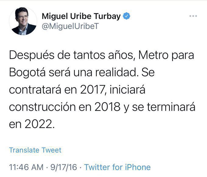 EstebanLop20's tweet photo. @ghitis Tiene la Razón @ghitis gracias a Dios la Afectaciones al Metro de @MiguelUribeT Inaugurado en el 2022 fueron mínimas.

#CaracolMiente https://t.co/kcQ3o652Jl