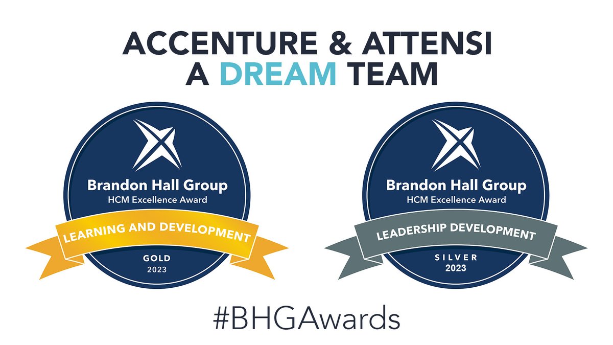 Congratulations <a href="/Accenture/">Accenture</a> &amp; <a href="/Attensi/">Attensi</a> on 2 prestigious <a href="/BrandonHallGrp/">Brandon Hall Group</a> Excellence Awards! We are so proud of the “Coach to Grow” training solution.🥇Gold: Best Use of Games or Simulations for Learning 🥈 Silver: Best Unique or Innovative Leadership Development Program #bhgawards