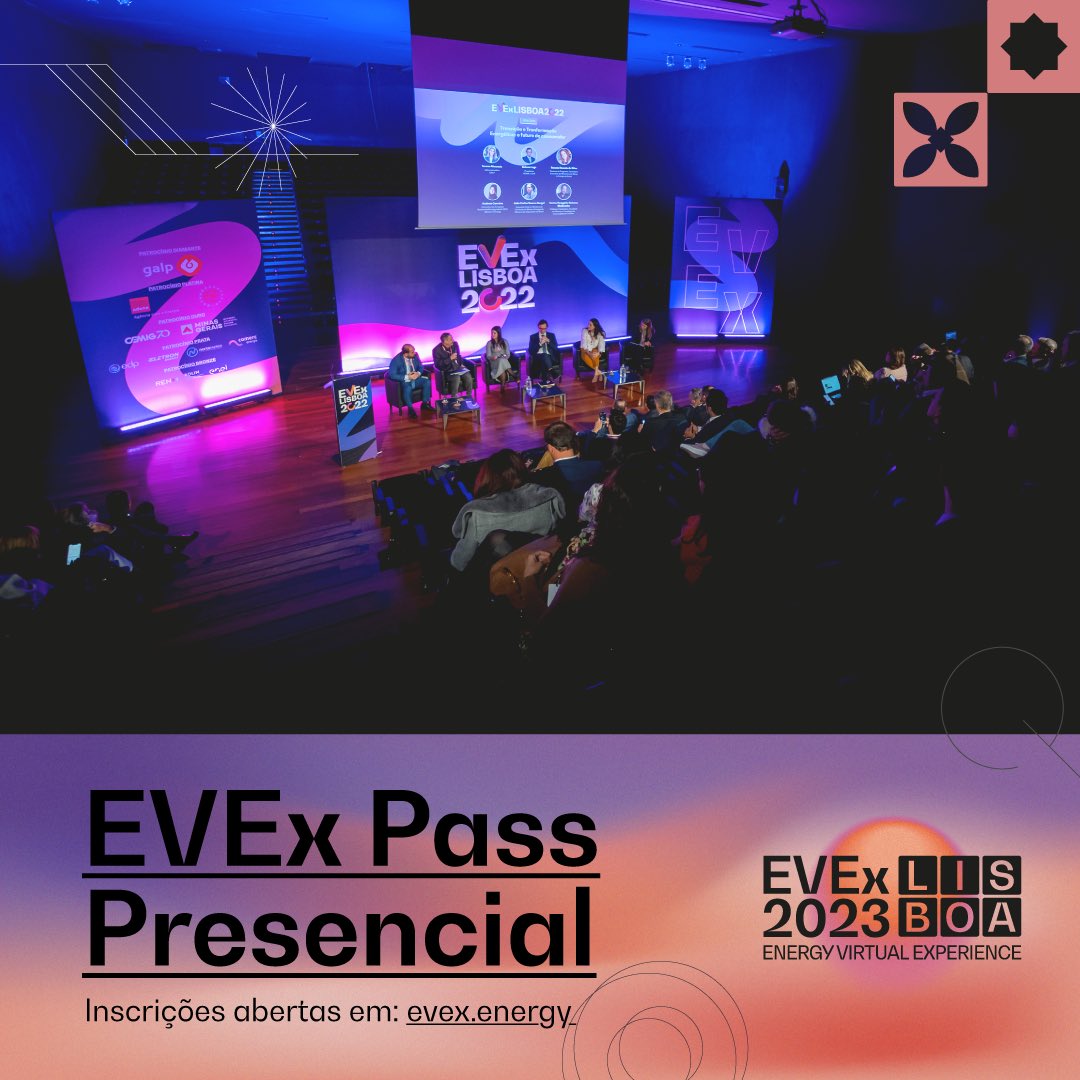 As inscrições para o evento presencial do EVEx Lisboa 2023 estão oficialmente abertas. 
Aproveite os valores promocionais disponíveis até o dia 31/08 e garanta o seu passaporte para o maior intercâmbio ibero-latino-americano na área da #transiçãoenergética.