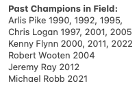 ParrishTireCo's tweet photo. With 6 former champions in the field (holding 12 titles between them) and a number of well-regarded players electing to play this year, we expected the perfect conditions to yield some low scores. We were not disappointed. https://t.co/4rB6aOSRpW