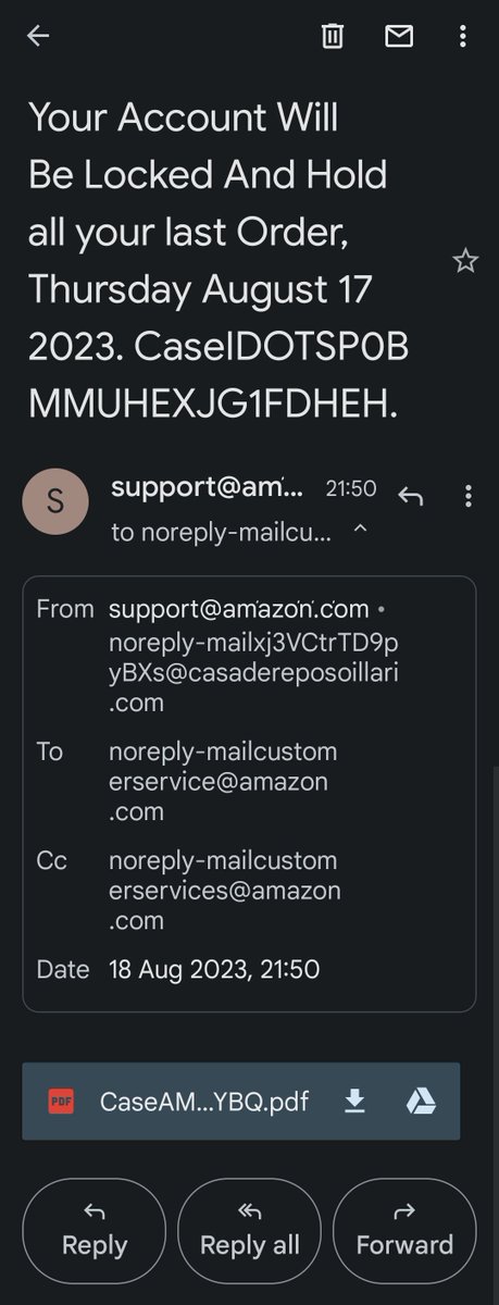 thevinaysingh's tweet image. @AmazonHelp @amazonIN 
dear amazon please look into the matter I'm getting this mail from your side after every 5-6 days, if this is real then reply me why I'm getting this mail if it's fake then do tell me that also. see the screenshot attached.
#Amazon
#AmazonIndia
#FakeAmazon