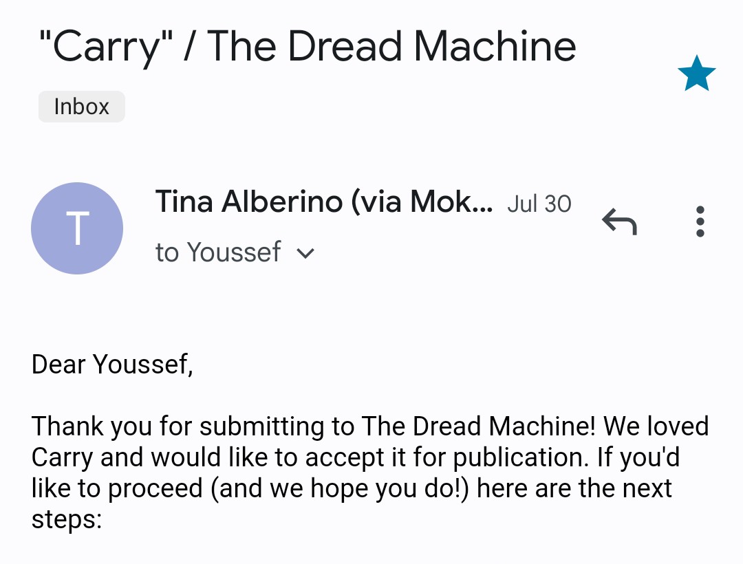 JD_Harlock's tweet photo. Excited to announce that my satirical apocalyptic poem "Keep Calm and Carry On" was accepted by The Dread Machine (@thedreadmachine) and will be published January 1st 2024 in issue 3.4!
#Poem #Poetry #SF #SFF #SciFi #Apocalyptic #SpeculativePoetry #Arab #ArabPoetry #Lenanese https://t.co/Eyhnukpz9J