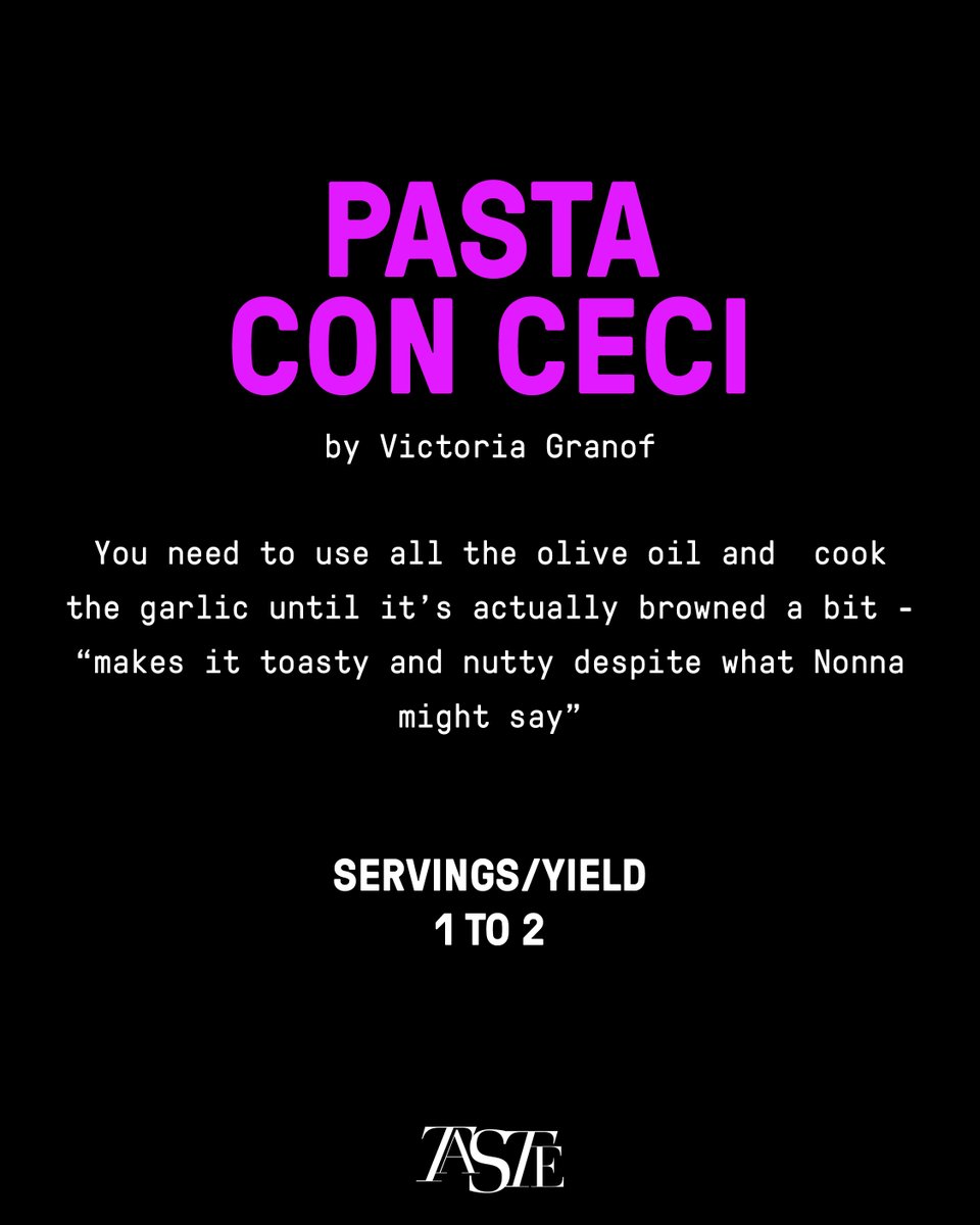 tasteinmotion's tweet photo. #TASTETIPS  🍝 🇮🇹 

Recipe for director Victoria Granof’s Pasta con Ceci. As Granof enchantingly puts it, “It’s what’ll make you think you’re on a balcony in Naples when you eat this.” 

Check out the full recipe via @Food52.

Photos by Mark Weinberg. https://t.co/Yqk8LIB7Px