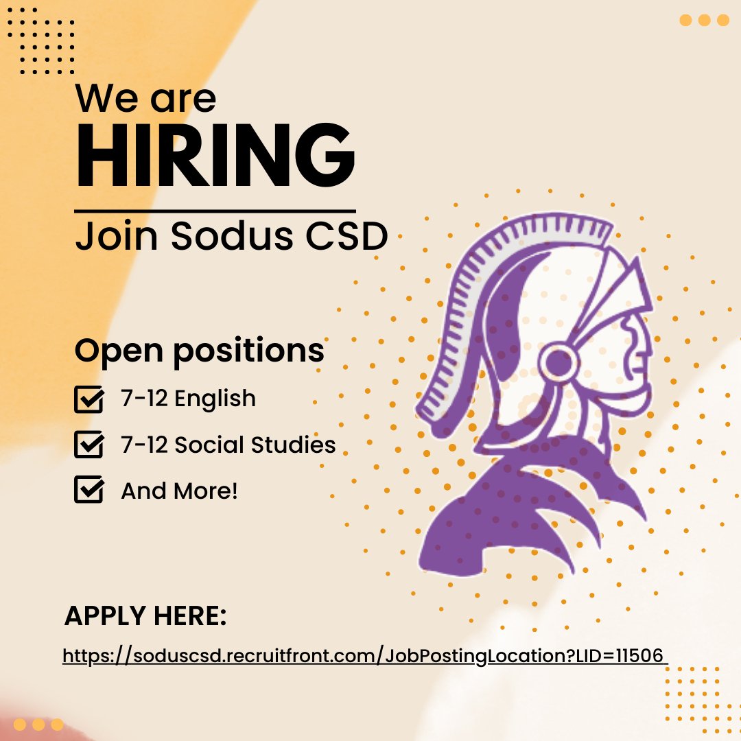 SPaRCSodus's tweet photo. Spread the Word!
Help us find the perfect candidates by sharing this post with your networks. Let's build a community of educators who are excited to ignite young minds and shape the future.
Apply Here:
https://t.co/iixPppsGAL
#EducatorsWanted #JoinOurTeam #TeachInspireGrow https://t.co/EoZ06mOwVs