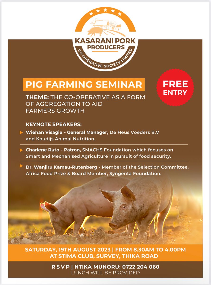 foodcoopkenya's tweet photo. The 🇰🇪 cooperative movement is best in African &amp; 7th globally and Principle #6 cooperation among cooperatives is a pillar that @foodcoopkenya seeks to build with @KasaraniPork

We join @gichukiKdouglas and team on the pig farming seminar tomorrow. @charlruto #InvestInFoodSecurity https://t.co/uiMT1IAcPJ