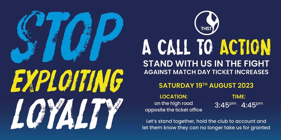 📣 Calling all ROTS 📣

Plan for tomorrow;

We are full backing the <a href="/THSTOfficial/">THST</a> protest and we hope that you are too. Make no mistake, the price rises are planned to continue indefinitely and next season they will happen to season ticket holders, it’s time for us to unite 1/5