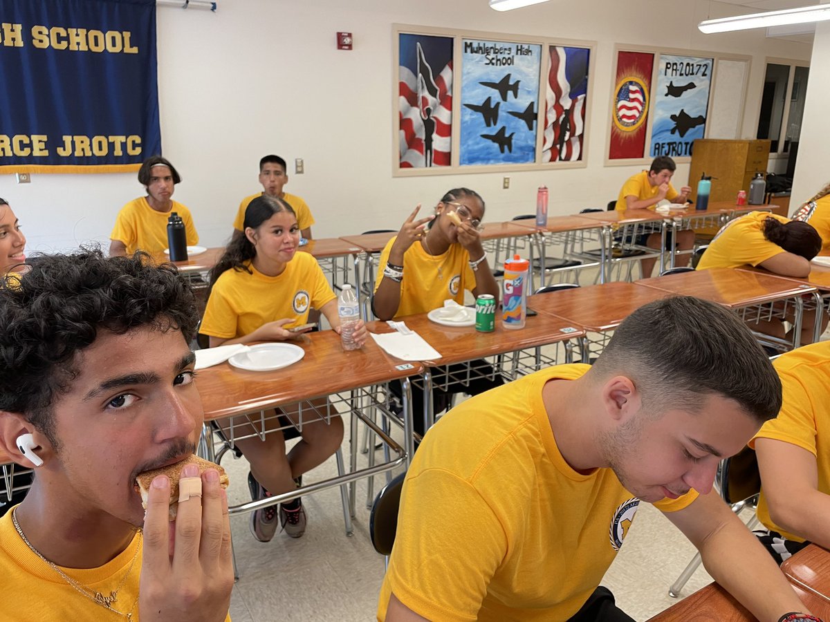 Today was our 4th and final day of First Year Cadet Orientation. Cadets learned about our archery program, played tennis court volleyball, and capture the cooler. They also flipped some tires and participated in tug of war. The day ended with a pizza party. @muhlsd