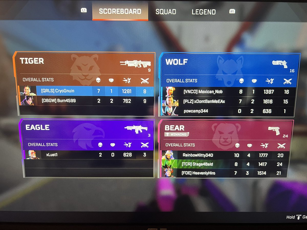 cryoscollection's tweet image. Matches like this should not have a leaver penalty #ApexLegends #GunRun