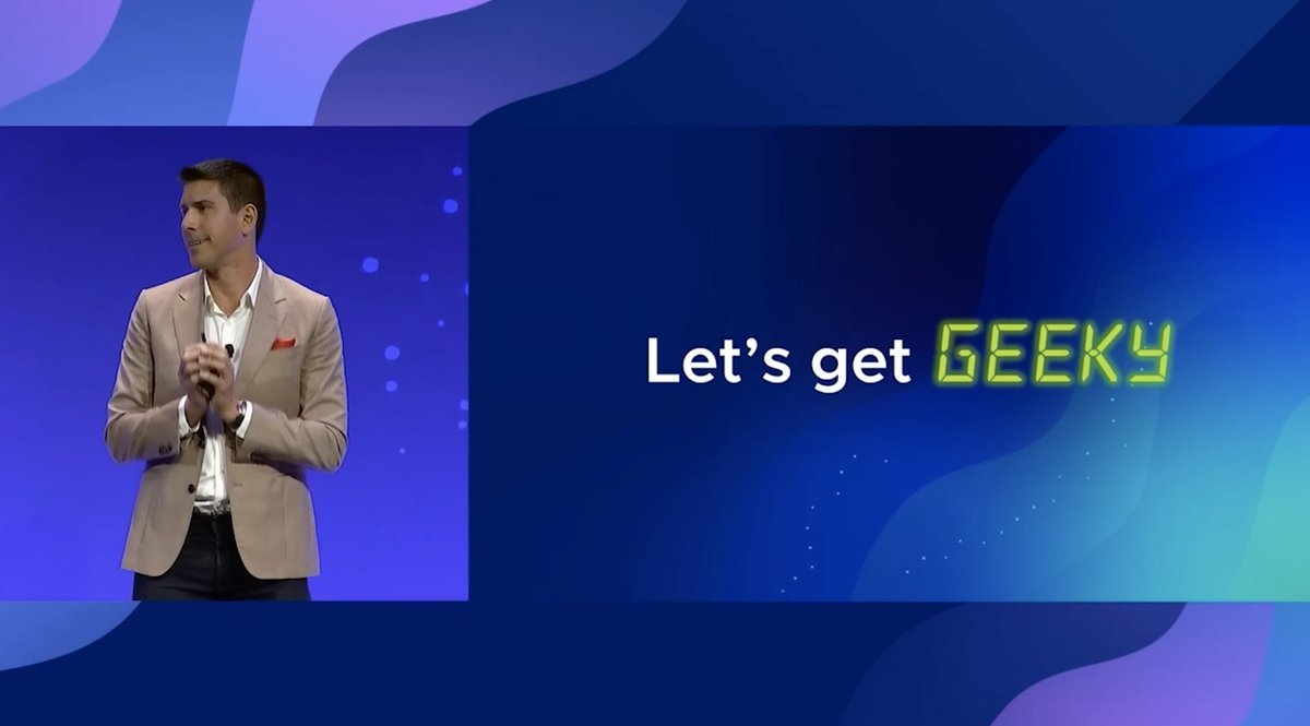 I just watched <a href="/kitcolbert/">Kit Colbert</a> <a href="/AmandaBlev/">Amanda Blevins</a> and <a href="/cswolf/">Chris Wolf</a> run through their <a href="/VMwareExplore/">VMware Explore</a> #TechnologyInnovationShowcase. It started with a promise of "getting geeky" with tech —  it did not disappoint! Be sure to save this session to your agenda. ow.ly/tWkb50PAYRN