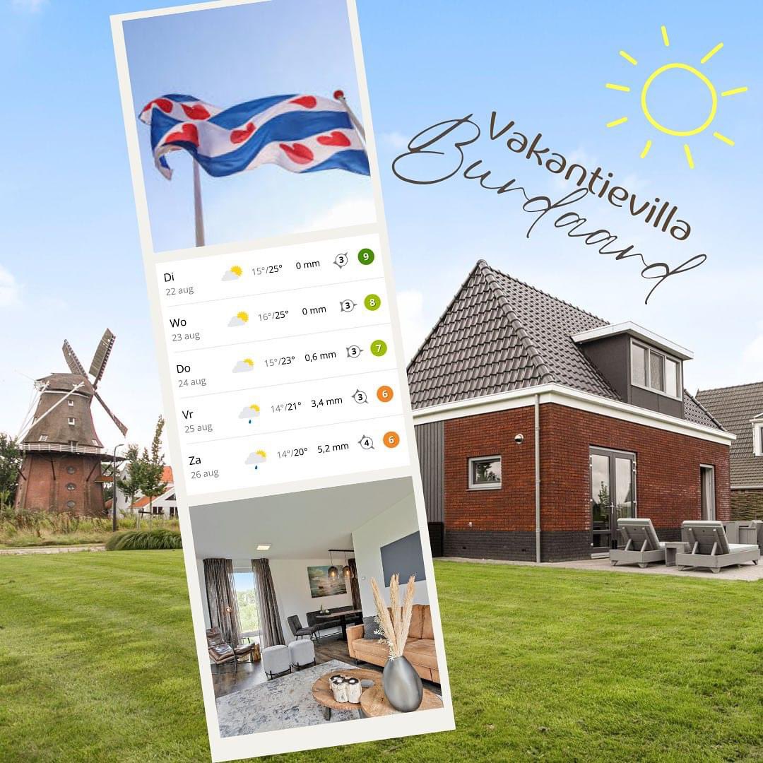 De voorspellingen zijn te mooi om er niet van te genieten. Wees welkom in “Het mooiste plekje van Burdaard” Dit prachtige huis voor 4 personen is nog vrij van 22/08 t/m 26/08. Stuur gerust een app op 06-22980512 of vakantiehuisburdaard.nl #vakantie #ferien #holiday #lastminut