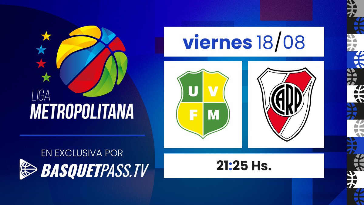 🔥 Continúa la Liga Metropolitana por #BasquetPass 

🕘 21:25hs
👉 <a href="/VecinaldeMunro/">Unión Vecinal de Munro</a> 🆚 <a href="/RiverBasquetTV/">RiverBasquetTV</a> 
🔗 basquetpass.tv/view/9969