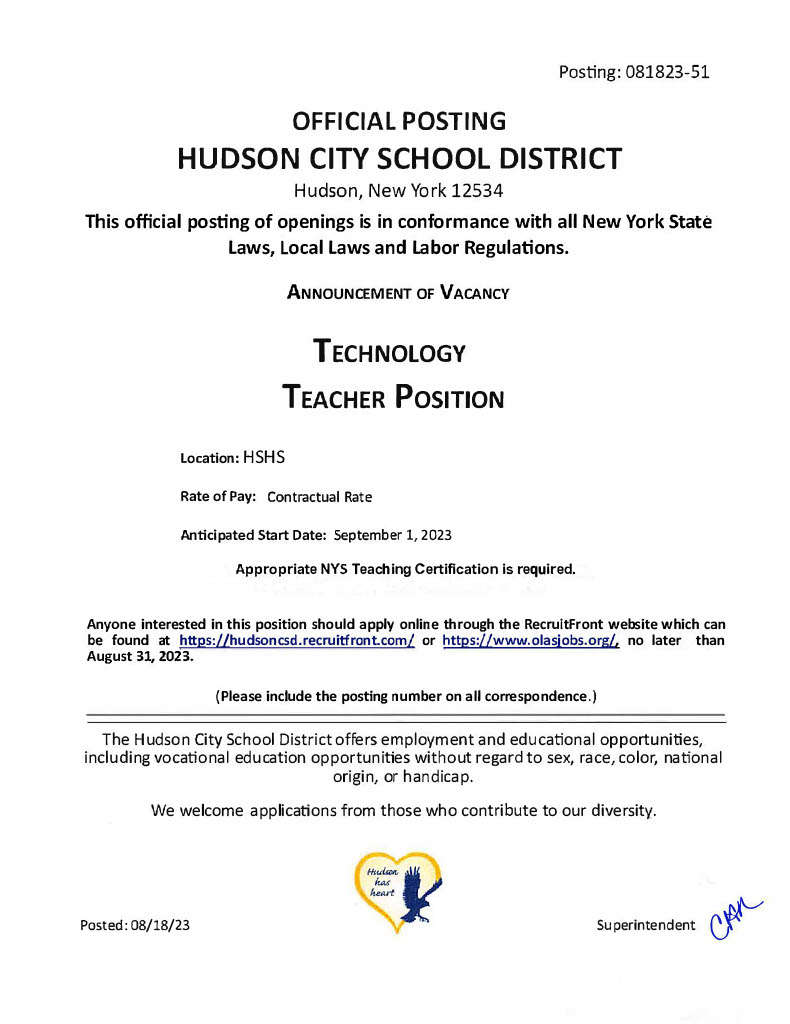 Hudson City School District tweet media