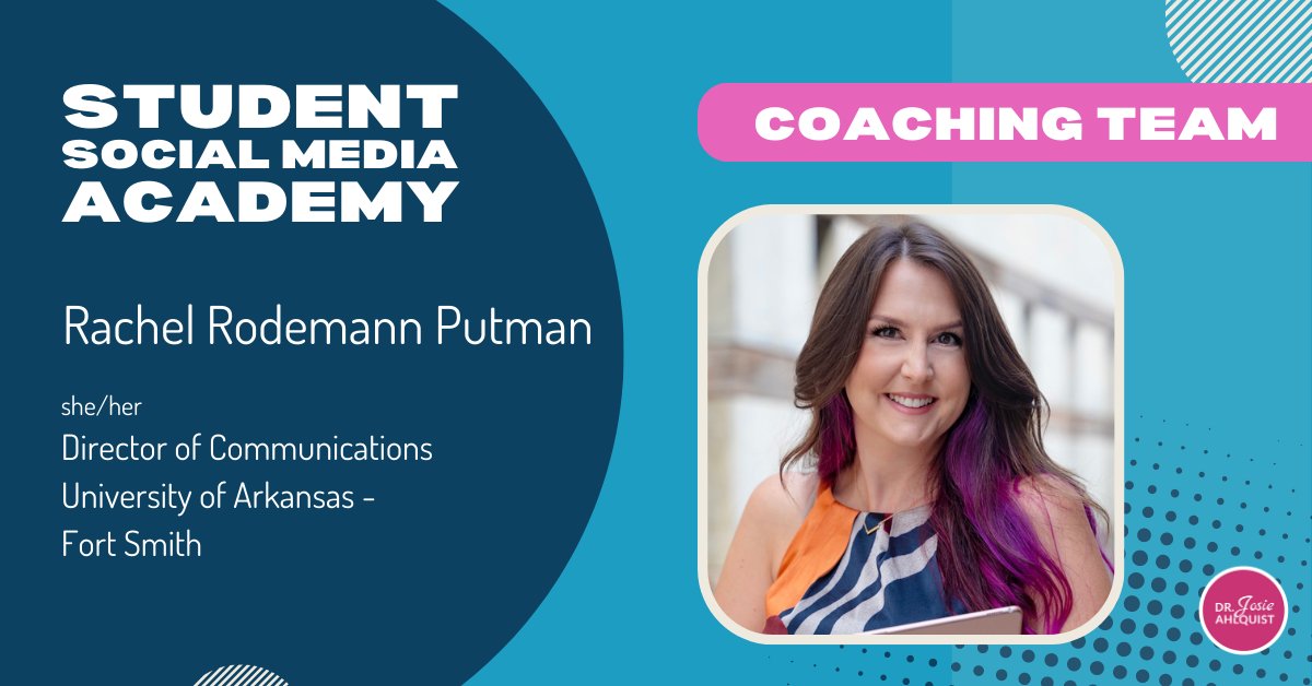 "I have always loved working with young people, and the opportunity to be a mentor is so fulfilling too. I love watching as my students grow, develop, and go on to do amazing things."

<a href="/RachelRodemann/">Rachel</a> is the Dir of Comms <a href="/UAFS/">UAFS</a> and a Student Social Media Academy coach!