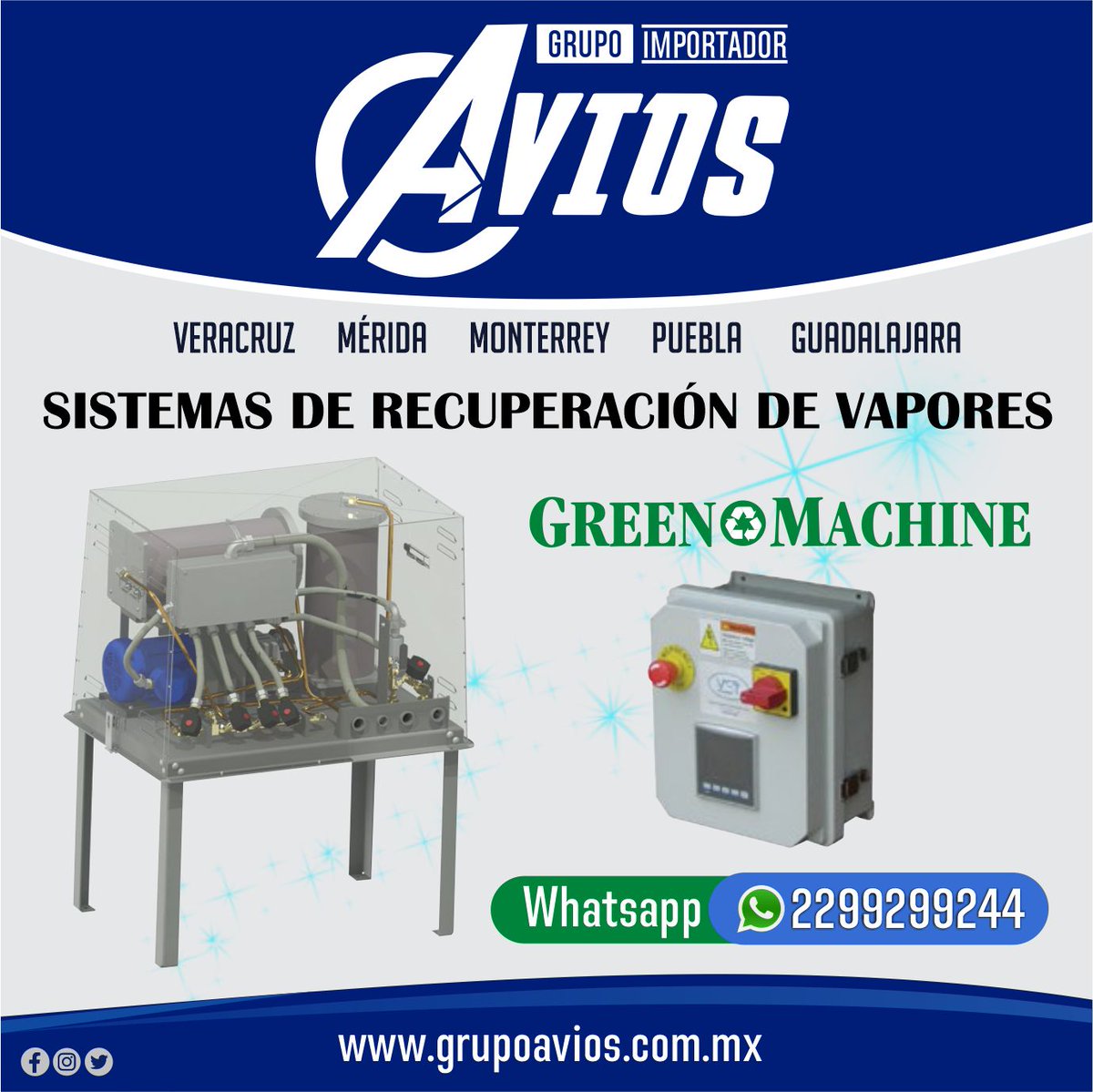 Grupo Importador Avios (@importadoravios) on Twitter photo SISTEMAS DE RECUPERACION DE VAPORES ⛽️ GREEN MACHINE
Grupo Importador Avios. ¡33 años nos respaldan!
Somos una empresa líder en el ramo Gasolinero. ⛽️
Cotiza vía Whatsapp 📲 wa.link/m61hb9
Vía correo: 📧 veracruz@grupoavios.com.mx SISTEMAS DE RECUPERACION DE VAPORES ⛽️ GREEN MACHINE
Grupo Importador Avios. ¡33 años nos respaldan!
Somos una empresa líder en el ramo Gasolinero. ⛽️
Cotiza vía Whatsapp 📲 wa.link/m61hb9
Vía correo: 📧 veracruz@grupoavios.com.mx