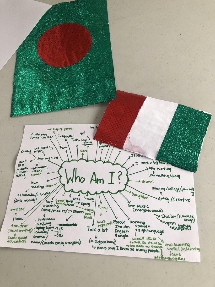 We've had a great time exploring #SAHM in our young girls' session. Here's some artwork exploring our identity as British Bengali women in Manchester. If you're interested in joining our group, get in touch with zainab@mbwo.org.uk 🇧🇩🇬🇧 (1)