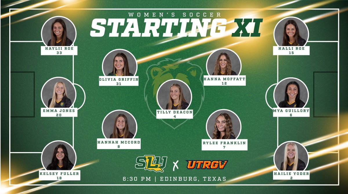 Starting lineup for <a href="/LionUpSoccer/">Southeastern Soccer</a> for tonight's 6:30 p.m. season opener at UTRGV

📺ESPN+
💻es.pn/3QHvP1p
📊goutrgv.com/sidearmstats/w…
#LionUp