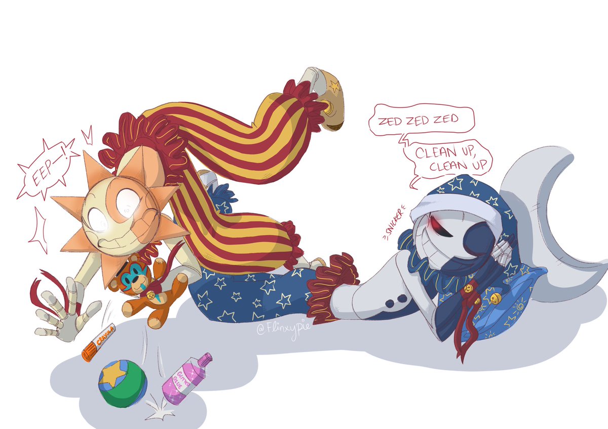 Sun ‘n’ Moon at it again #moondrop #sundrop #fnafsb #fnaf #fnafsecuritybreach