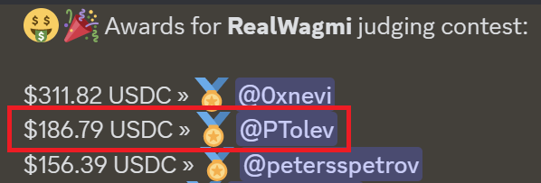 Excited to share that I took second place 🥈 in the recent Sherlock judging contest, winning almost $200! 🏆
Learning and growing as an auditor while earning a bit extra – couldn't be happier!